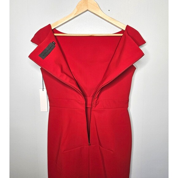 GRETA CONSTANTINE Lagos Dress Large Red Cap Sleeve Sheath Polyamide Stretch NWT - Picture 7 of 10